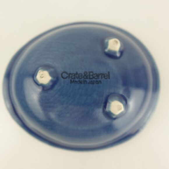 Crate & Barrel Small Blue Bowl Swirl Design Made In Japan - Picture 6 of 8